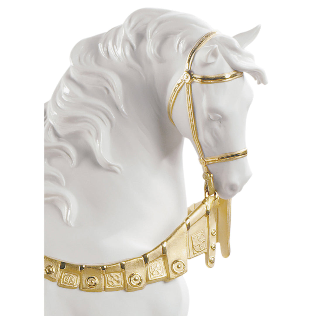 Image 4 Lladro A Regal Steed Horse Sculpture. Golden Lustre - 01007186