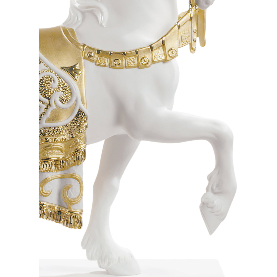 Image 5 Lladro A Regal Steed Horse Sculpture. Golden Lustre - 01007186