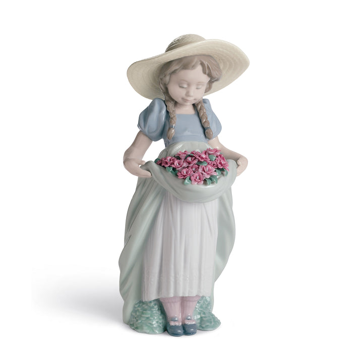 Lladro Bountiful Blossoms Girl with Carnations Figurine - 01007229