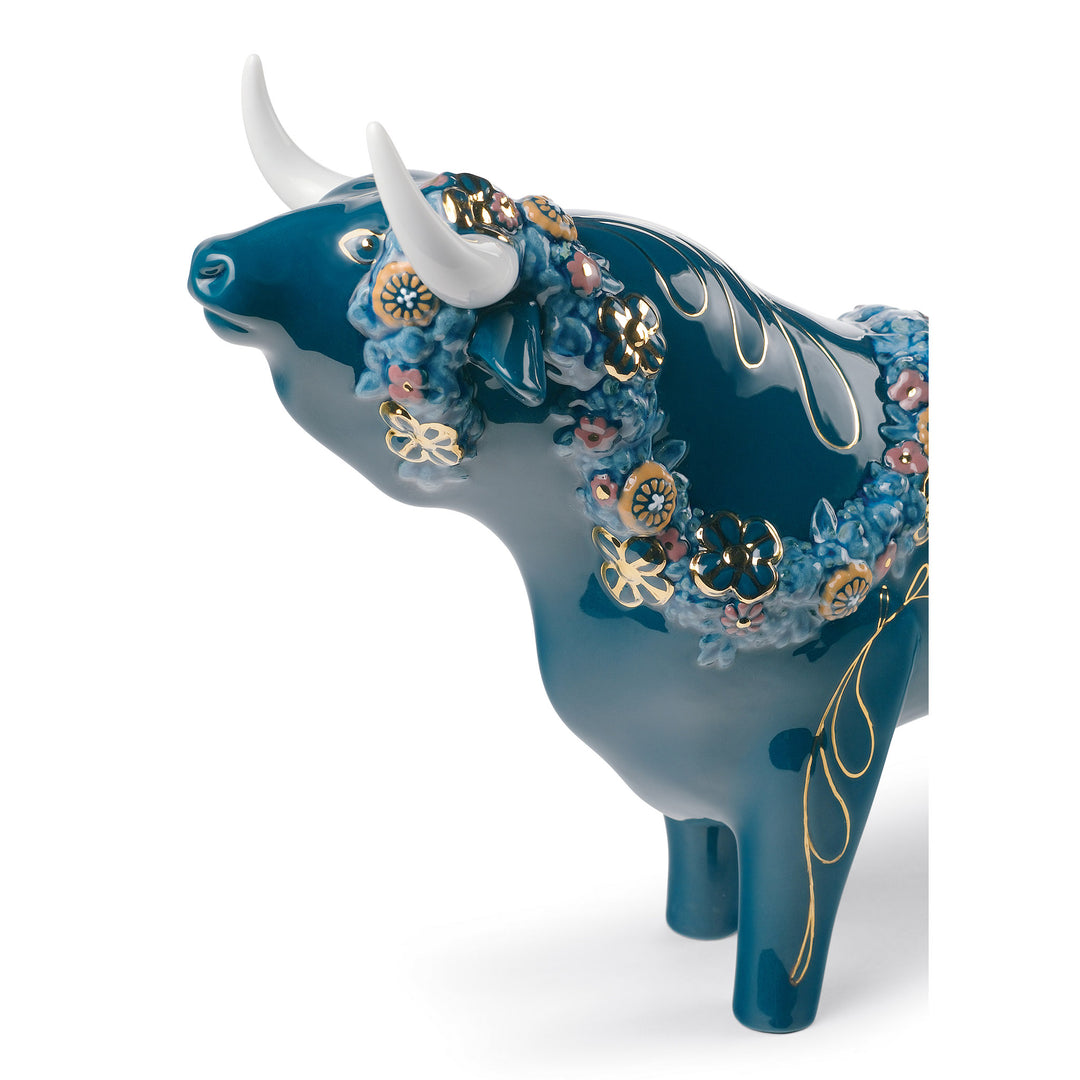 Image 2 Lladro Flower Bedecked Bull Figurine. Limited Edition - 01007297