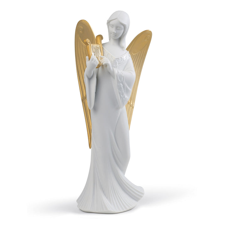 Lladro Celestial Melody Angel Christmas Ornament. Golden Lustre - 01007728