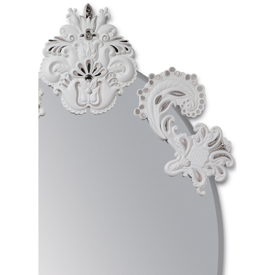 Image 2 Lladro Oval Wall Mirror without Frame. Silver Lustre. Limited Edition - 01007769