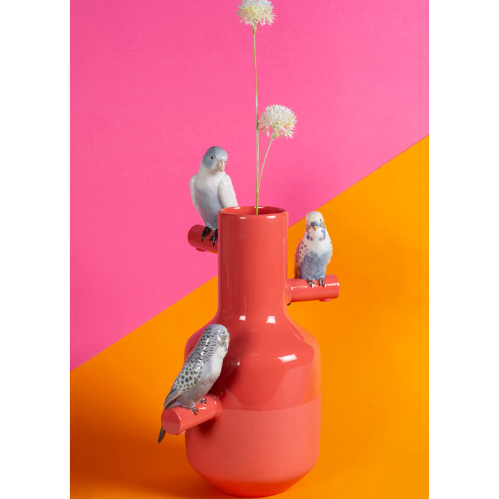Image 6 Lladro Parrot Parade Vase. Coral - 01007846