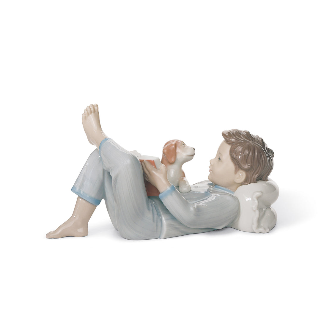Lladro Shall I Read You A Story? Boy Figurine - 01008034