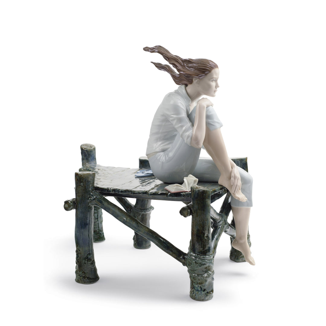 Lladro Sunset at The Pier Woman Figurine - 01008462
