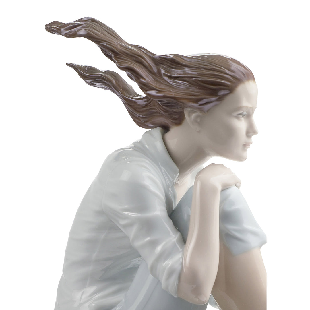 Image 3 Lladro Sunset at The Pier Woman Figurine - 01008462