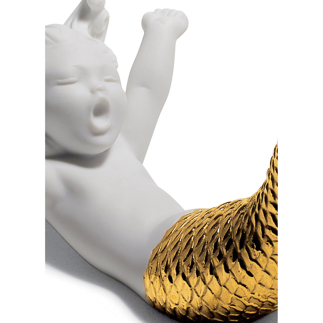 Image 4 Lladro Waking up at Sea Mermaid Figurine. Golden Lustre - 01008561
