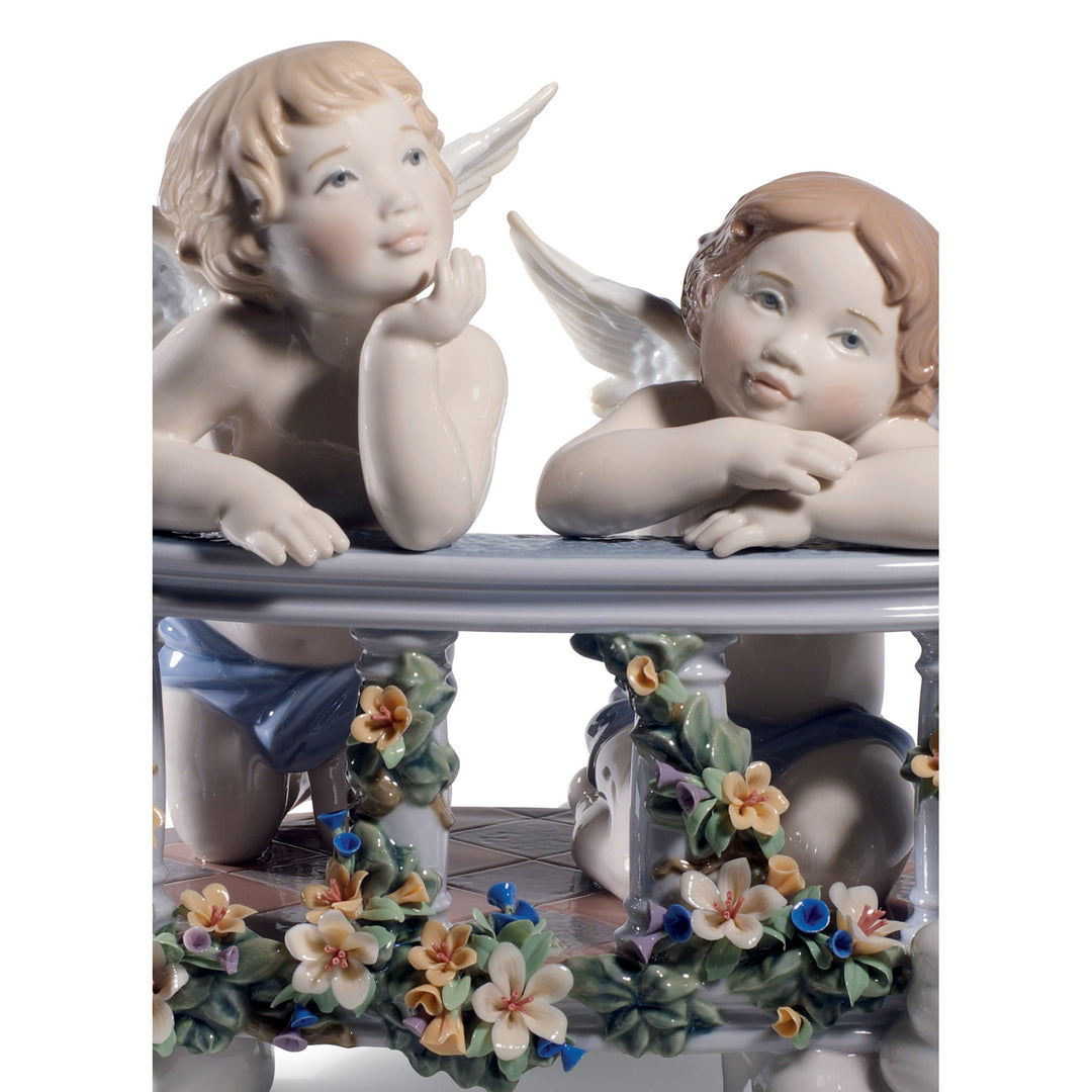 Image 2 Lladro Celestial Balcony Angels Figurine. Limited Edition - 01008590