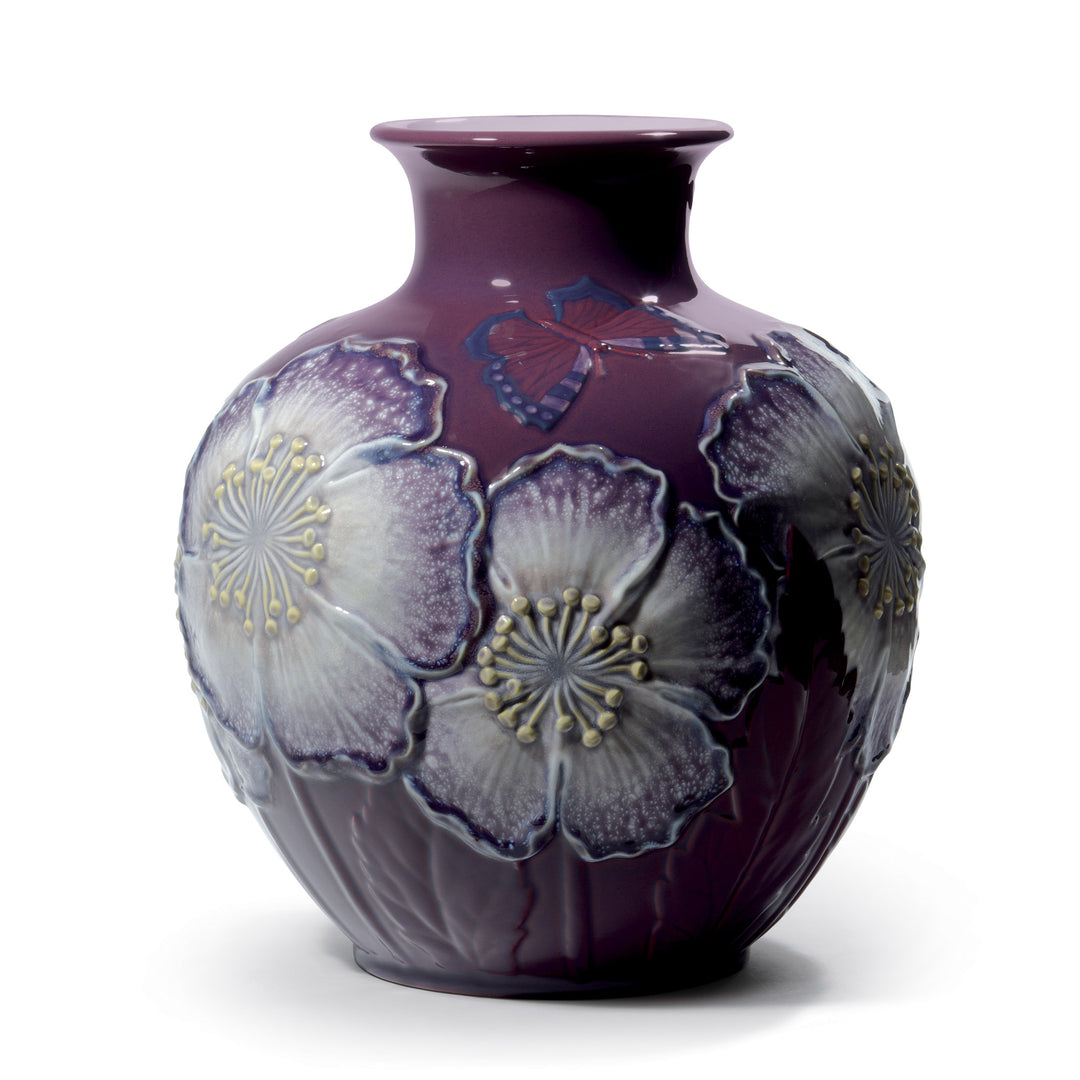Lladro Poppy Flowers Vase. Limited Edition - 01008621