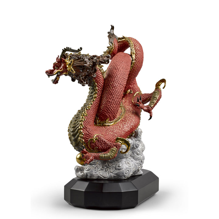 Image 2 Lladro Auspicious Dragon Sculpture. Red. Limited Edition - 01008625