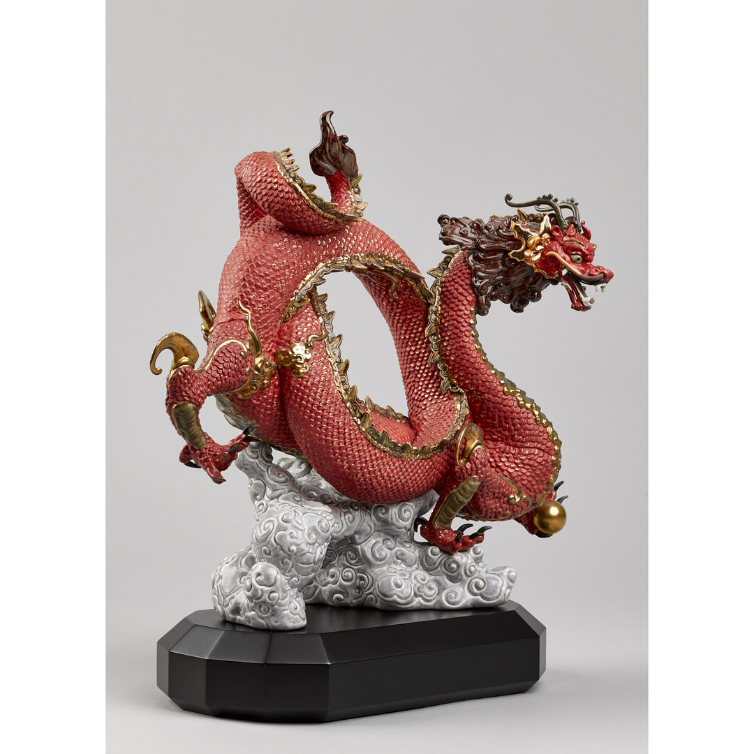 Image 10 Lladro Auspicious Dragon Sculpture. Red. Limited Edition - 01008625