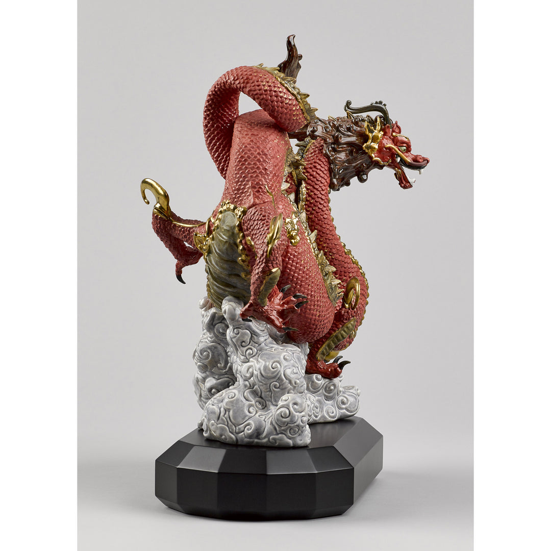Image 13 Lladro Auspicious Dragon Sculpture. Red. Limited Edition - 01008625