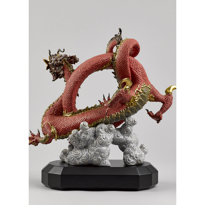 Image 16 Lladro Auspicious Dragon Sculpture. Red. Limited Edition - 01008625
