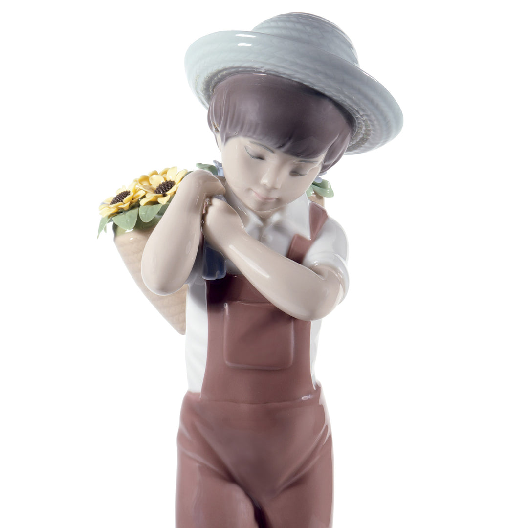 Image 2 Lladro Gathering Flowers Boy Figurine. 60th Anniversary - 01008675