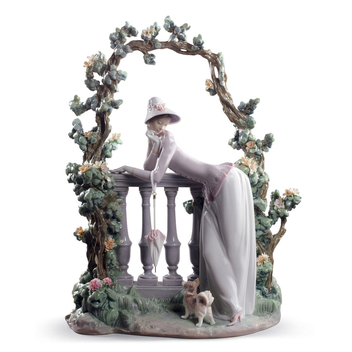 Lladro In The Balustrade Woman Sculpture - 01008680