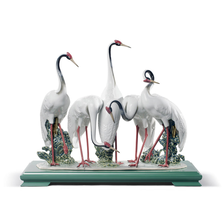 Lladro Flock of Cranes Sculpture. Limited Edition - 01008697