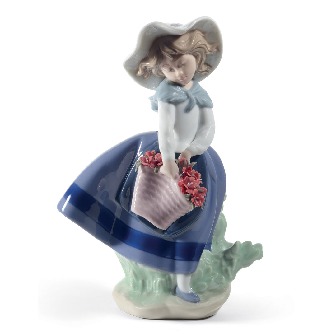 Lladro Pretty Pickings Girl with Carnations Figurine - 01008705