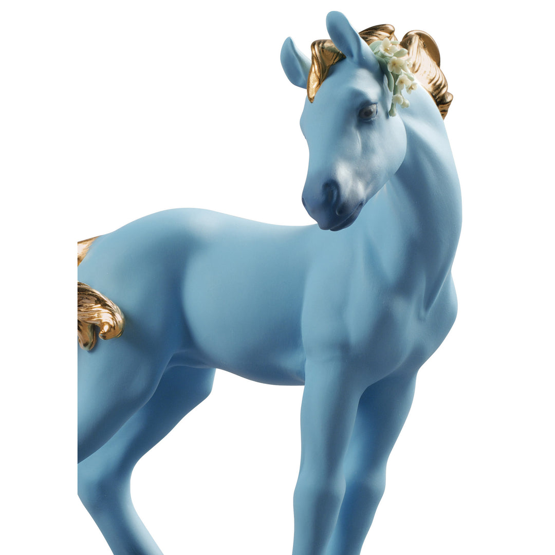 Image 2 Lladro The Horse Figurine. Blue. Limited Edition - 01008740