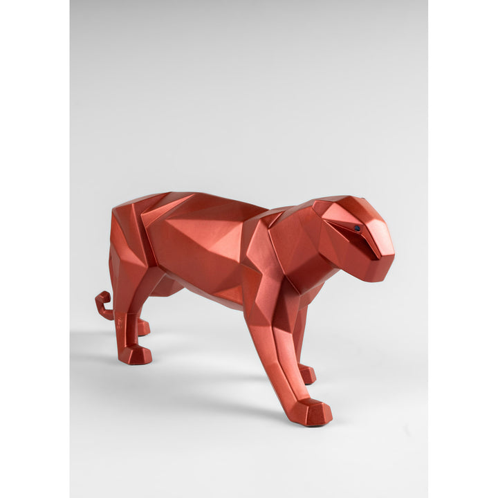 Image 3 Lladro Panther Figurine. Metallic red - 01008750