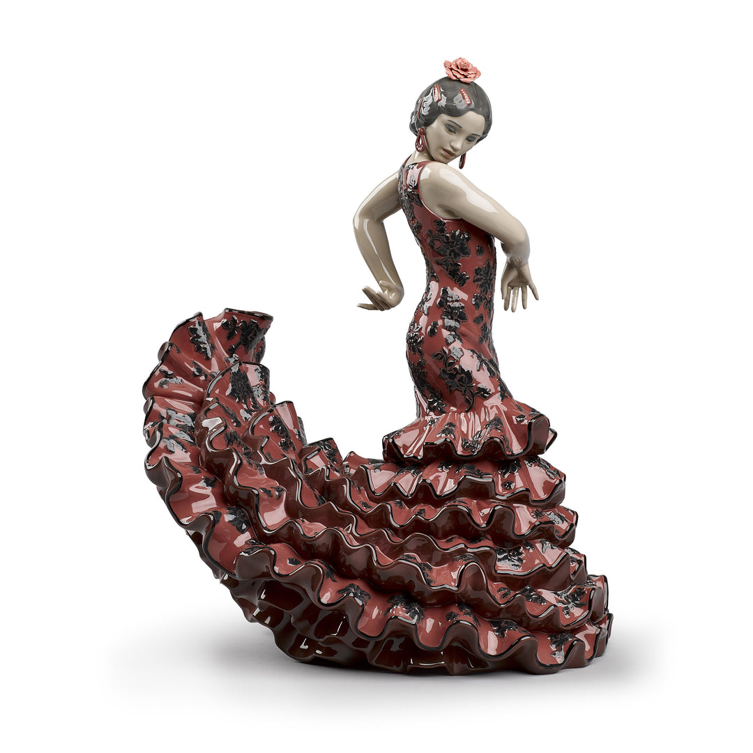 Lladro Flamenco Flair Woman Sculpture. Red - 01008765