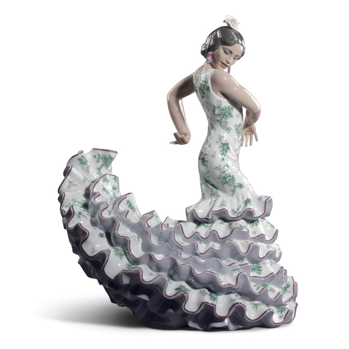Lladro Flamenco Flair Woman Sculpture. Green and Purple. Limited Edition - 01008766