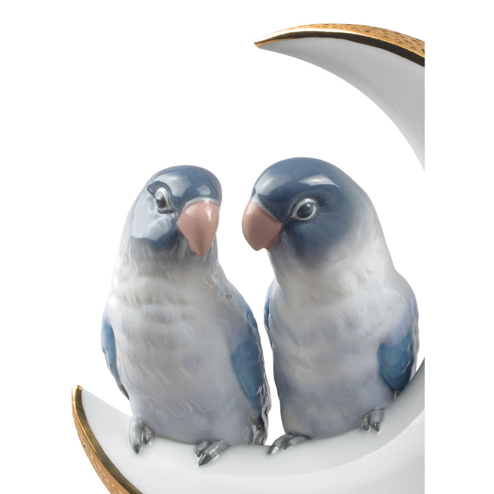Image 2 Lladro Fly Me to The Moon Birds Figurine. Golden Lustre - 01008788