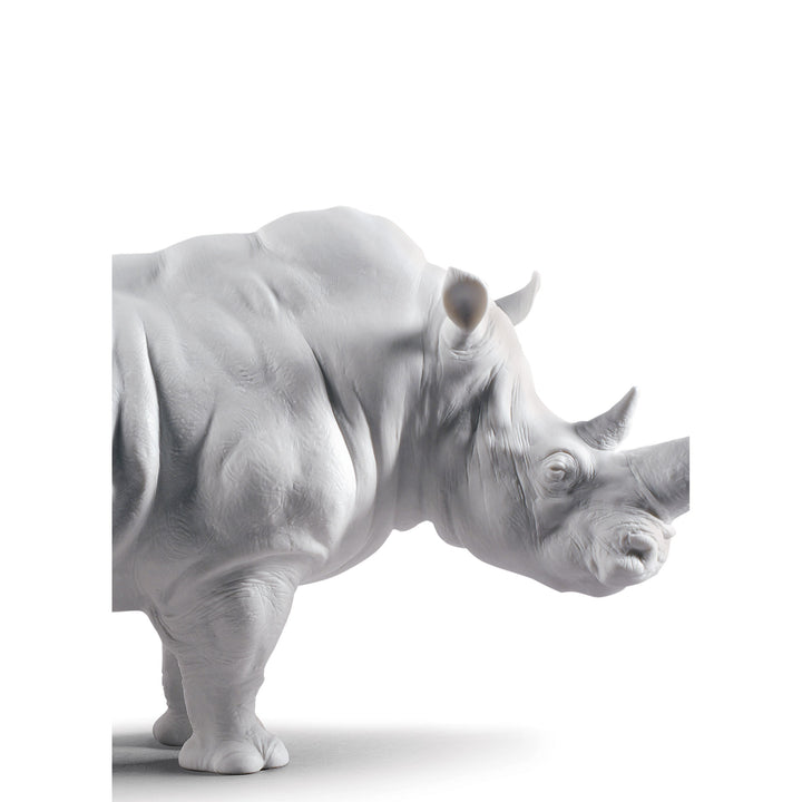 Image 2 Lladro White Rhino Figurine. Matt - 01009116