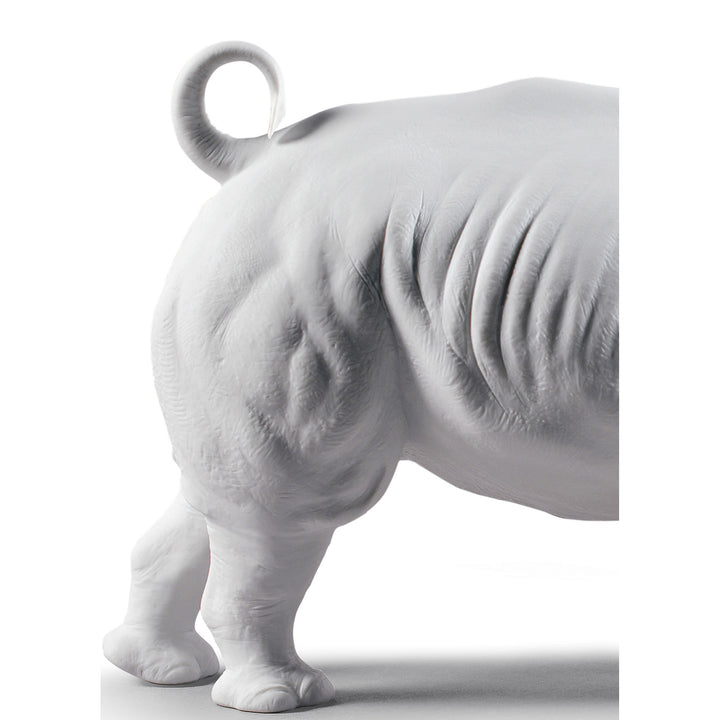 Image 4 Lladro White Rhino Figurine. Matt - 01009116