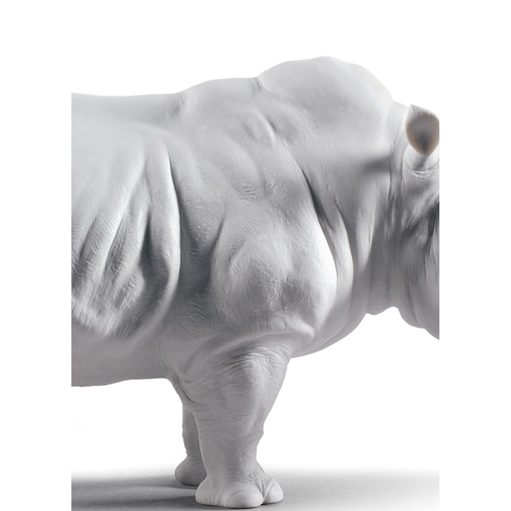 Image 5 Lladro White Rhino Figurine. Matt - 01009116