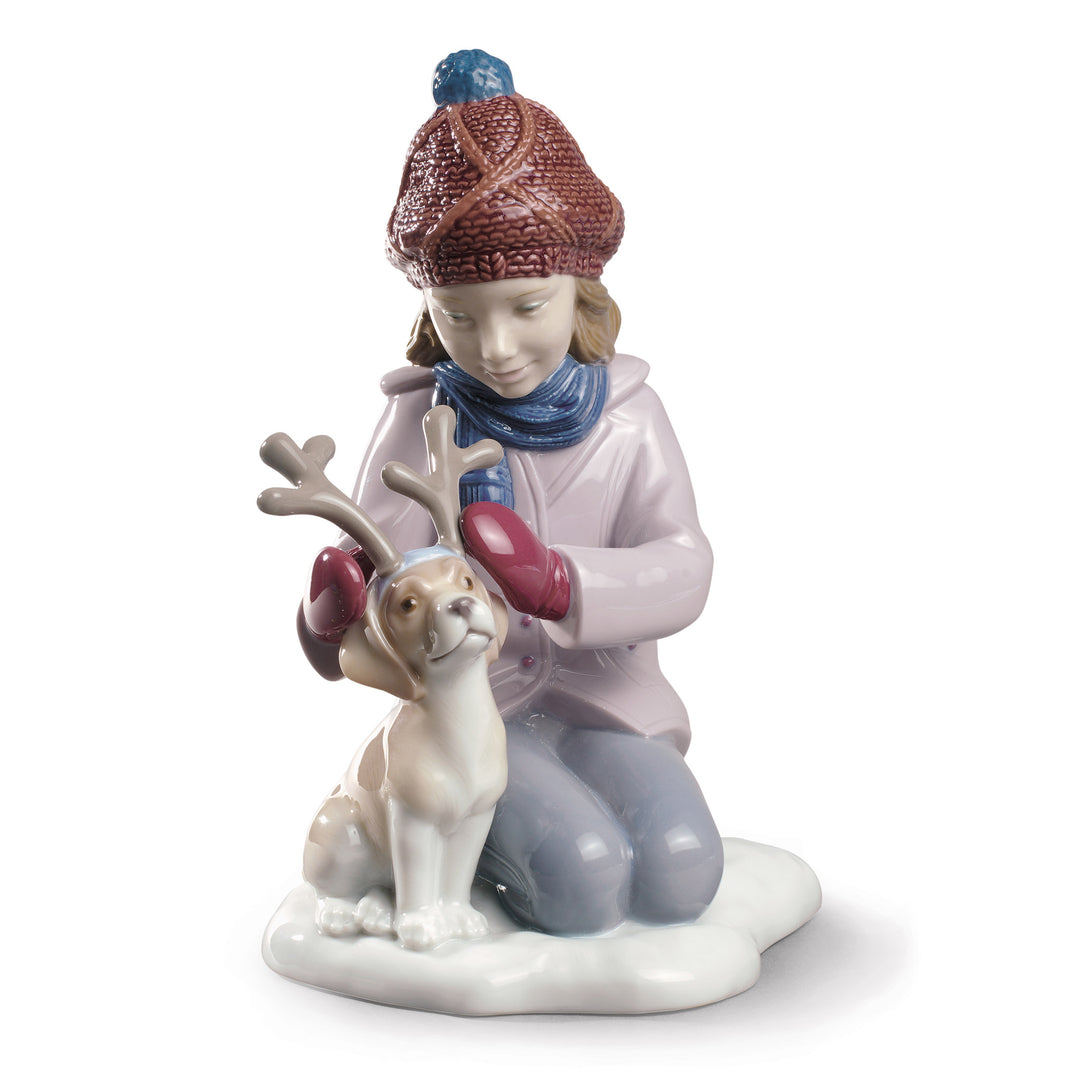 Lladro My Little Reindeer Girl Figurine - 01009130