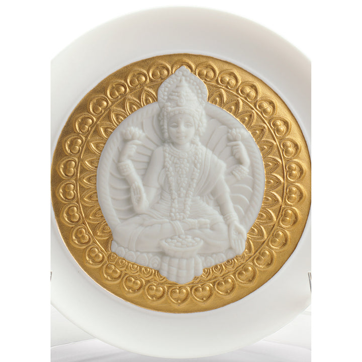Image 2 Lladro Goddess Lakshmi Decorative Plate. Golden Lustre - 01009154