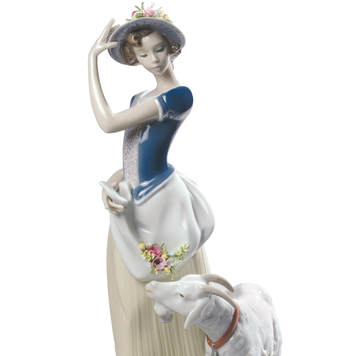 Image 2 Lladro Young Shepherdess Woman Figurine - 01009158