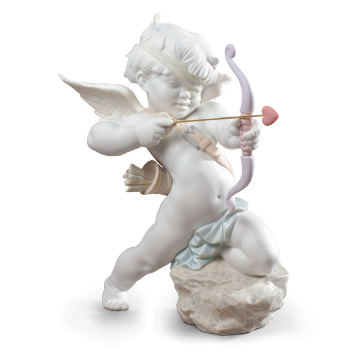 Lladro Straight to The Heart Cupid Angel Figurine - 01009209