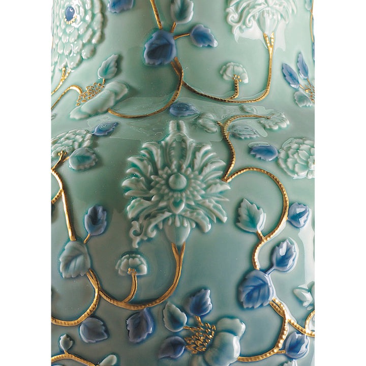 Image 4 Lladro Peonies Vase. Golden Lustre - 01009211