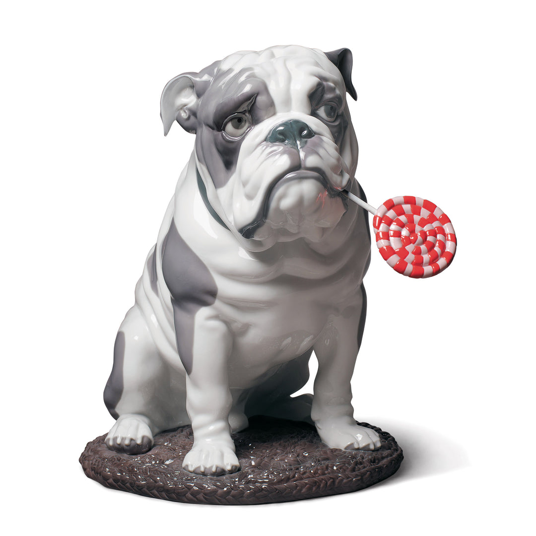 Lladro Bulldog with Lollipop Dog Figurine - 01009234