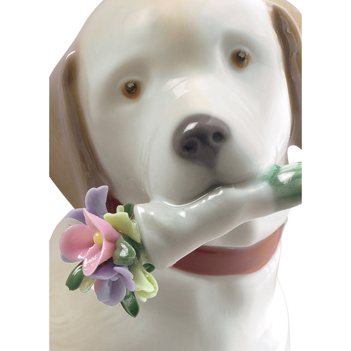 Image 2 Lladro This Bouquet Is for You Dog Figurine - 01009256