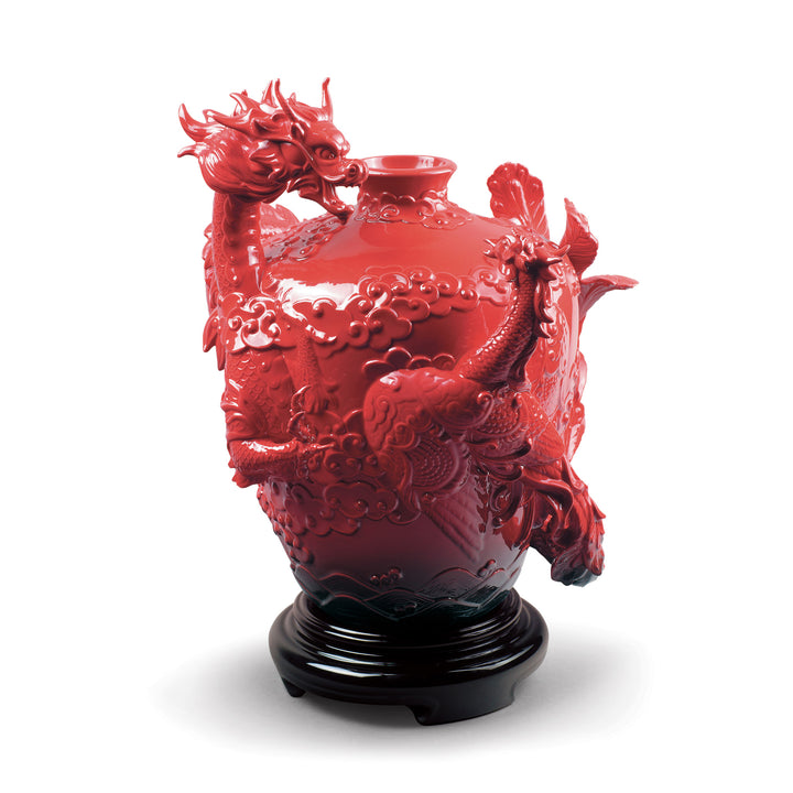 Lladro Dragon and Phoenix Vase - 01009289