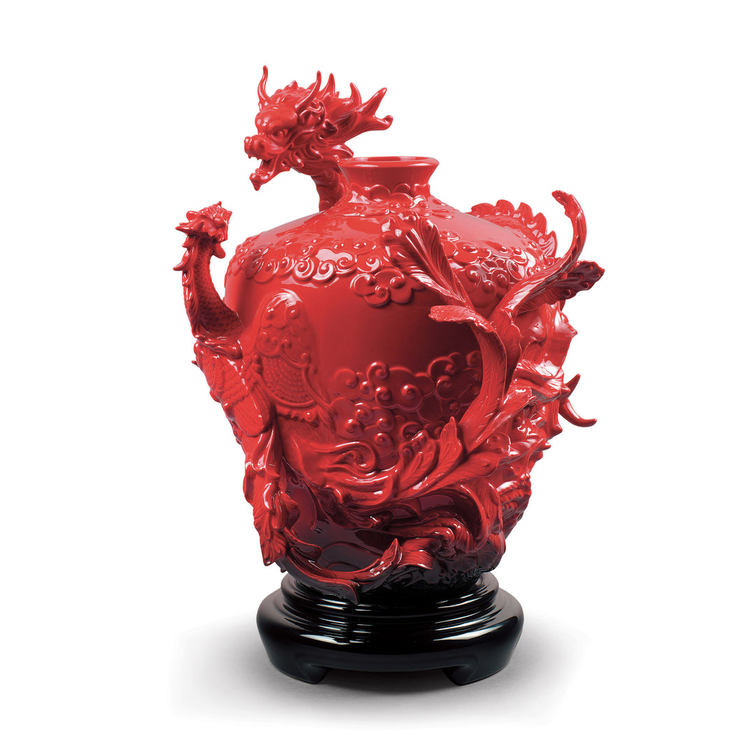 Image 2 Lladro Dragon and Phoenix Vase - 01009289