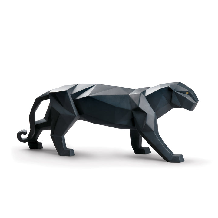 Lladro Panther Figurine. Black matte - 01009299