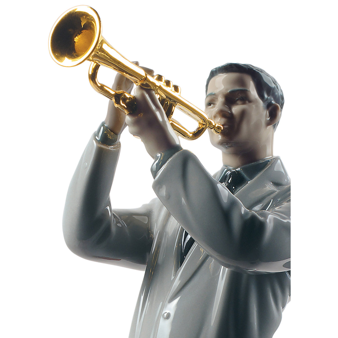Image 2 Lladro Jazz Trumpeter Figurine - 01009329