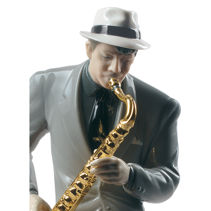 Image 3 Lladro Jazz Saxophonist Figurine - 01009330