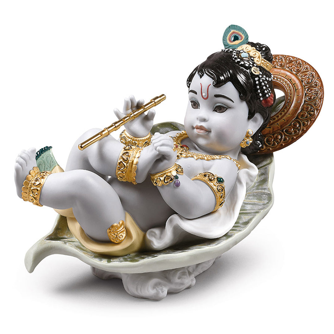 Lladro Krishna on Leaf Figurine - 01009370