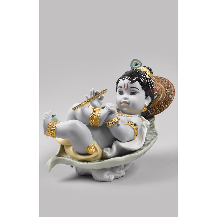 Image 4 Lladro Krishna on Leaf Figurine - 01009370