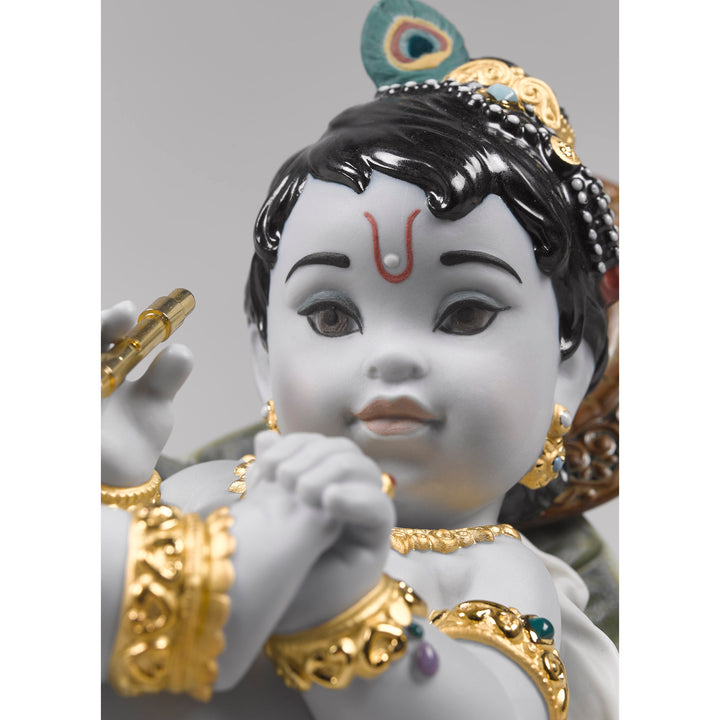 Image 5 Lladro Krishna on Leaf Figurine - 01009370