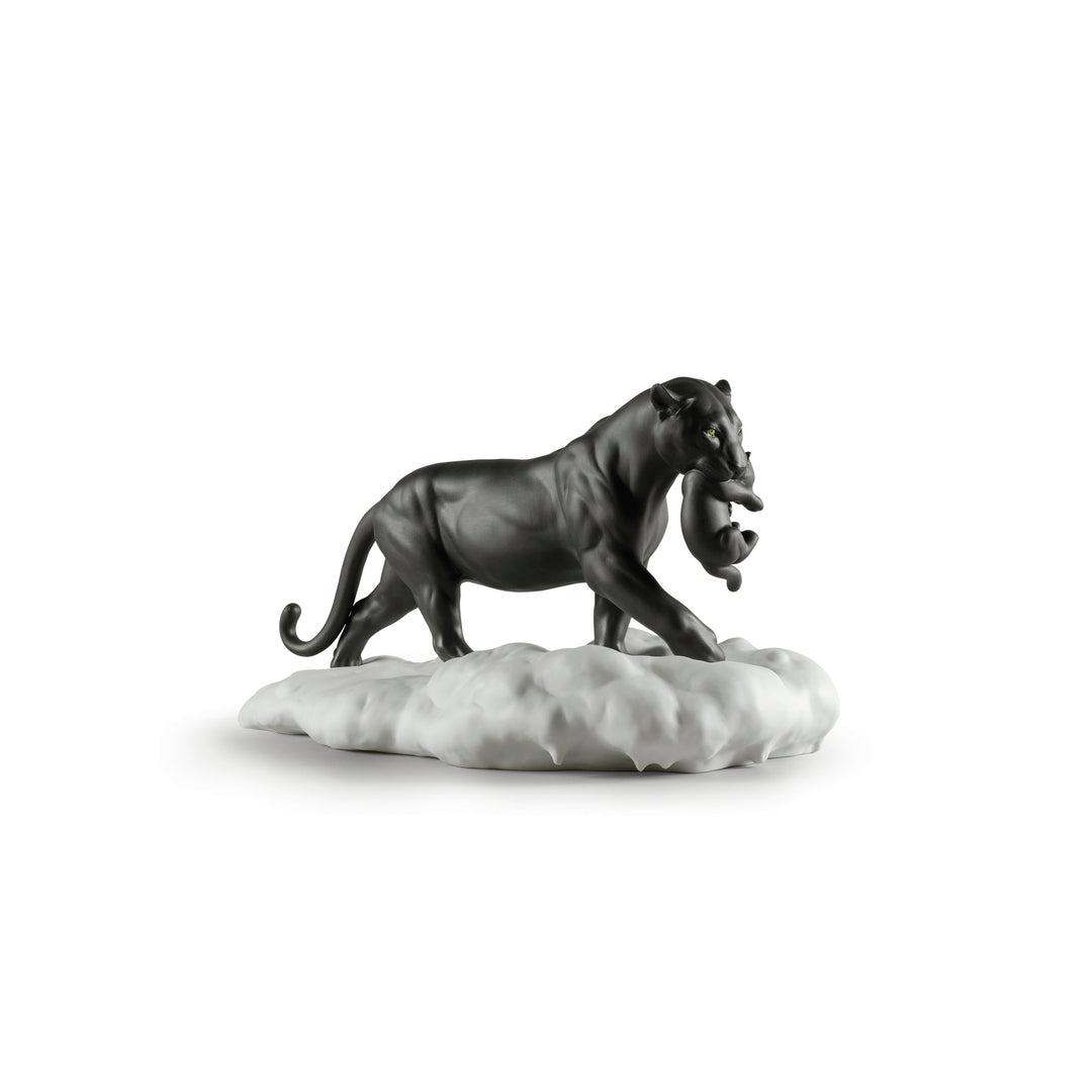 Image 2 Lladro Black Panther with Cub Figurine - 01009382