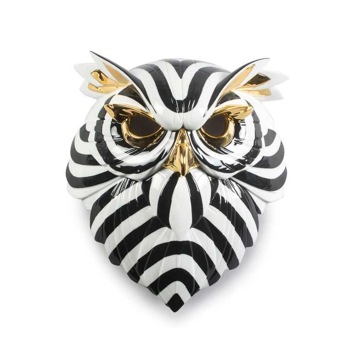 Lladro Owl Mask. Black and Gold - 01009406
