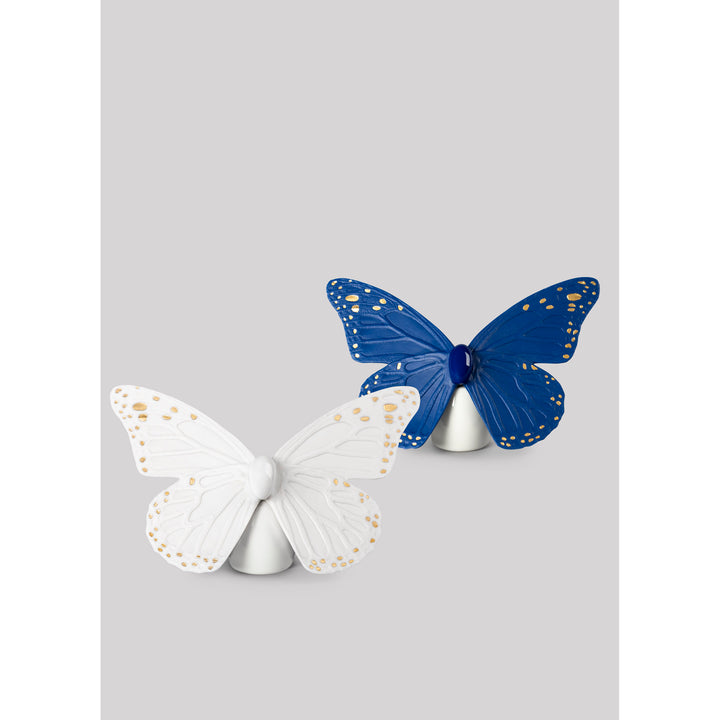 Image 5 Lladro Butterfly Figurine. Golden Luster & Blue - 01009452