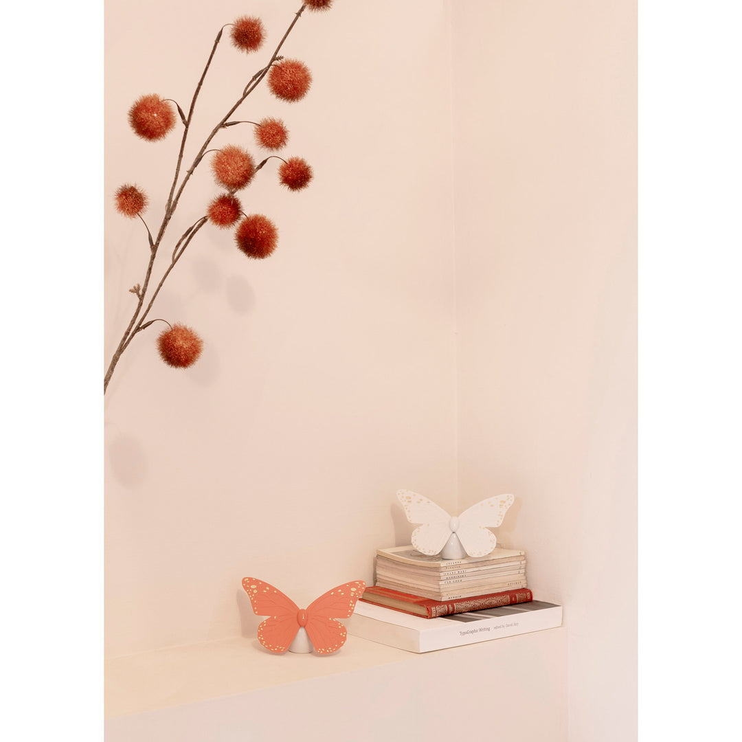 Image 2 Lladro Butterfly Figurine. Golden Luster & Coral - 01009453