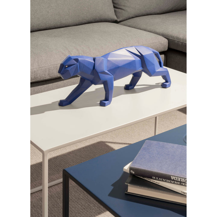 Image 3 Lladro Panther Figurine. Blue matte - 01009456
