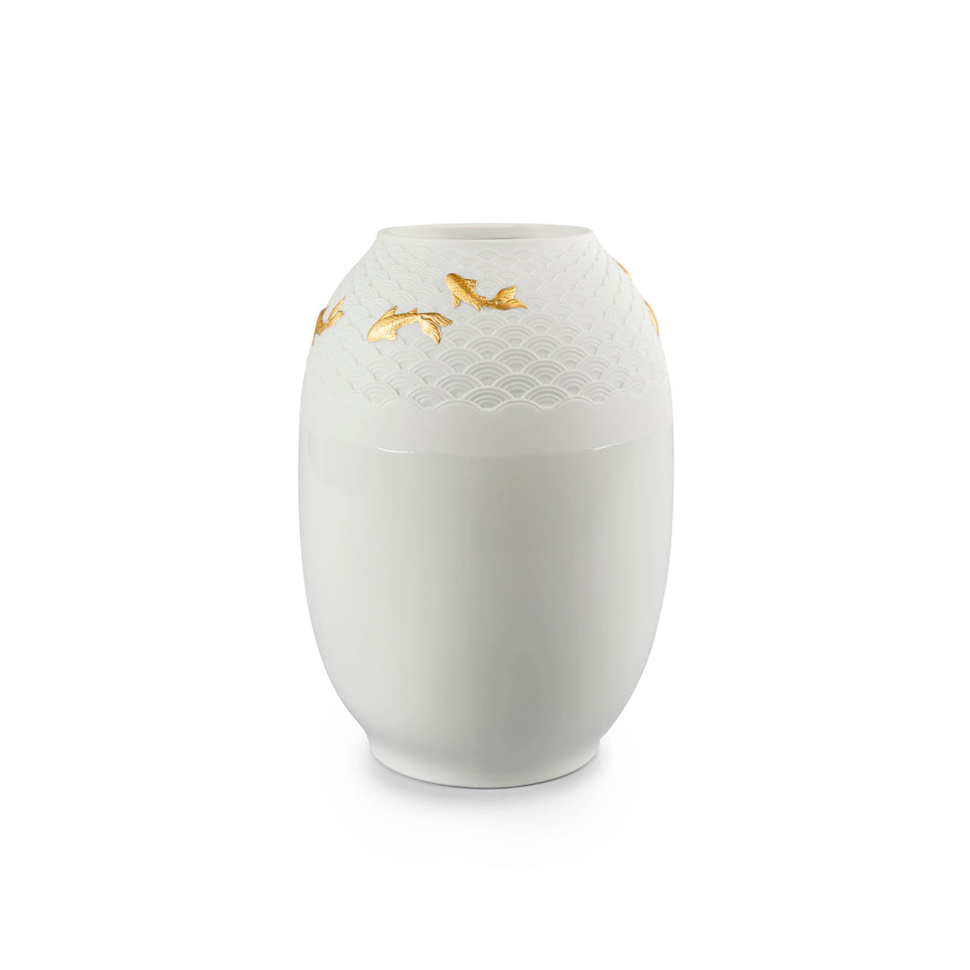 Lladro Koi Vase. Golden luster - 01009462